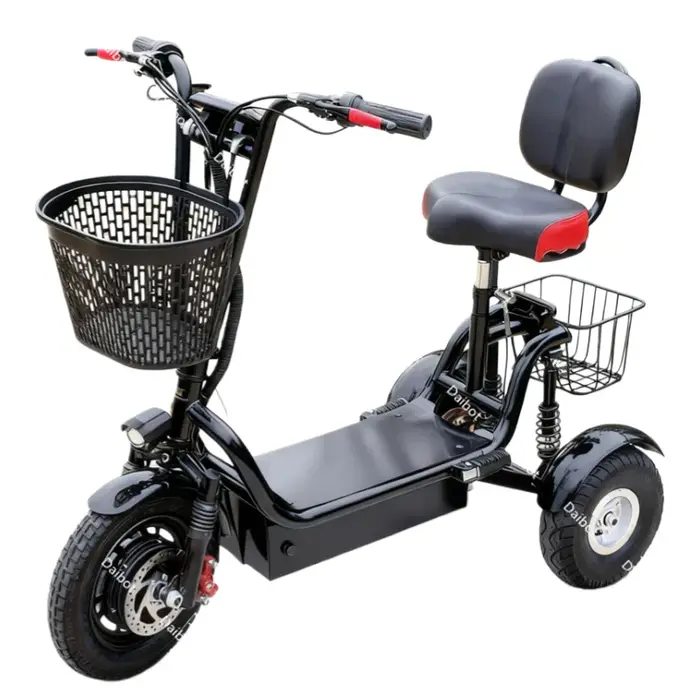 Tricycle électrique pliant à 3 roues, voiture pour adultes et personnes âgées, avec grand siège, Sco