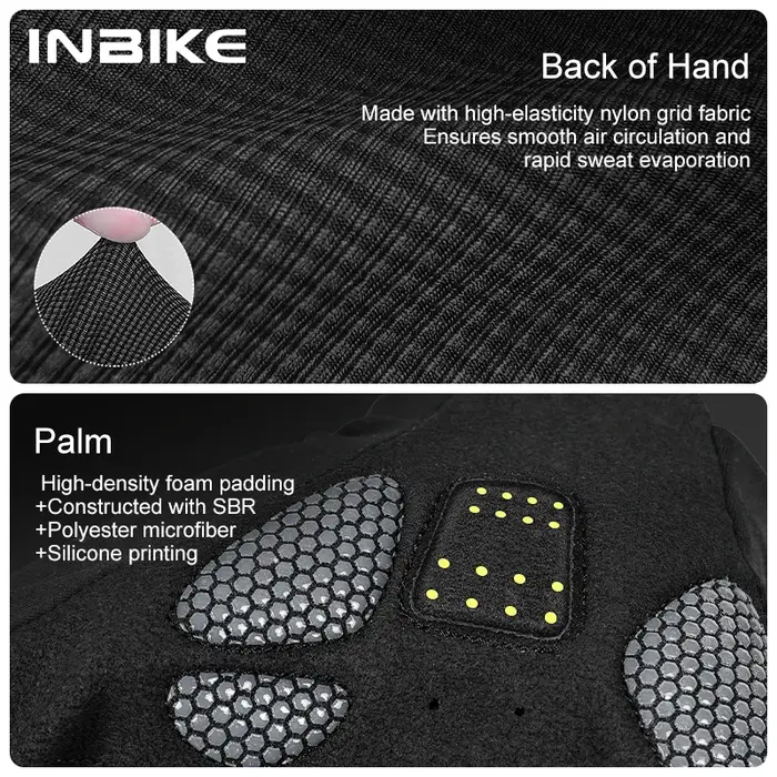INBIKE demi doigt gants de cyclisme 2025 été unisexe respirant amorti résistant à l'abrasion vtt route VTT accessoires