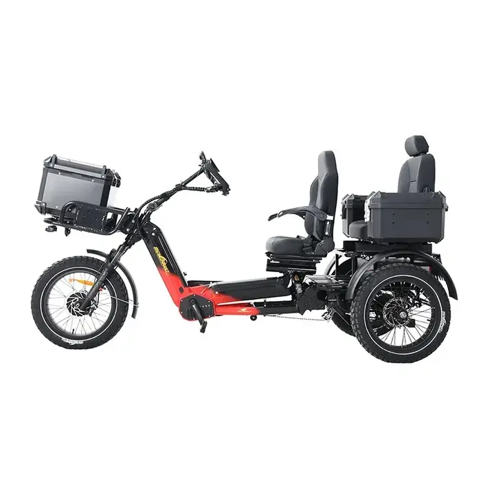 Puissant scooter électrique à 3 roues de 2500W pour adultes, tricycle électrique 2 places, moto élec