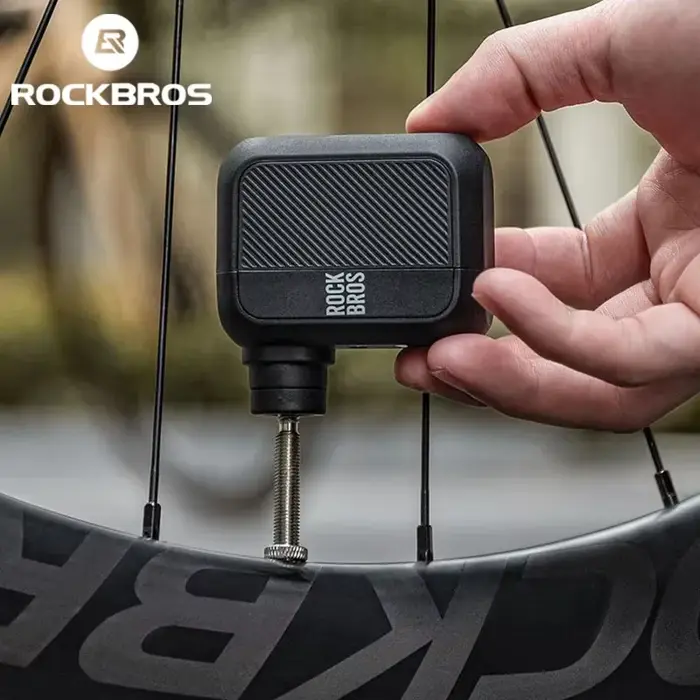 ROCKBROS Mini pompe à vélo électrique 100PSI type-c gonfleur d'air Rechargeable pompe à vélo vtt rou