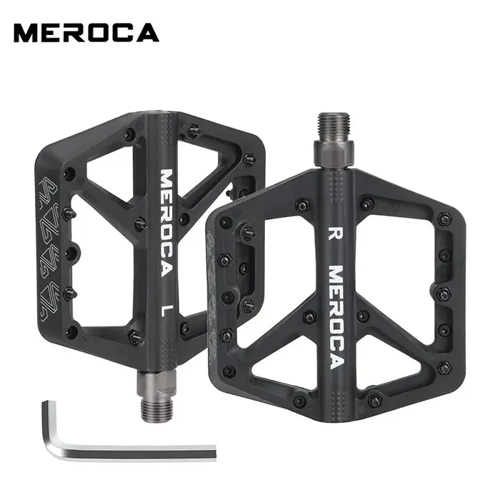 MEROCA pédales de vélo anti-dérapant haute résistance pédale en Nylon élargi grand roulement lisse c