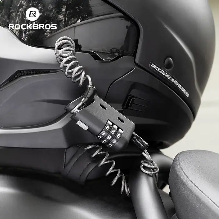 ROCKBROS Mini serrure de vélo à combinaison de 3 chiffres mot de passe antirouille légère Portable multifonction