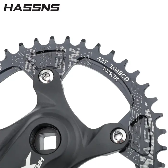 HASSNS XT Manivelle de vélo VTT à axe carré 104 BCD, bielles de vélo de montagne 170MM 32/34/36/38/4