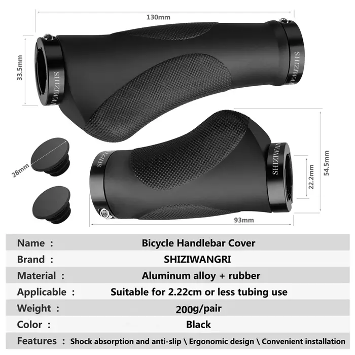 SHIZIWANGRI guidon de vélo poignées ergonomiques en caoutchouc TPR confortable pour vélos à vitesse Variable