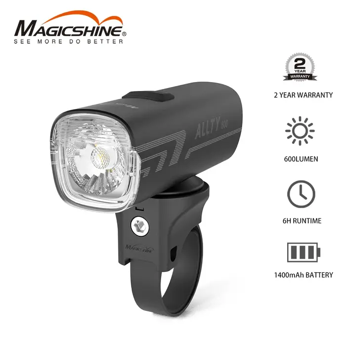 Éclairage LED pour vélo de route Allty 600, aste par USB Type-C, étanche IPX7, éclairage urbain