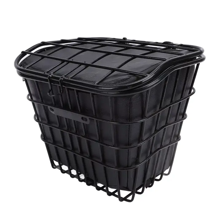 Panier de rangement avant pour vélo avec sac intérieur noir