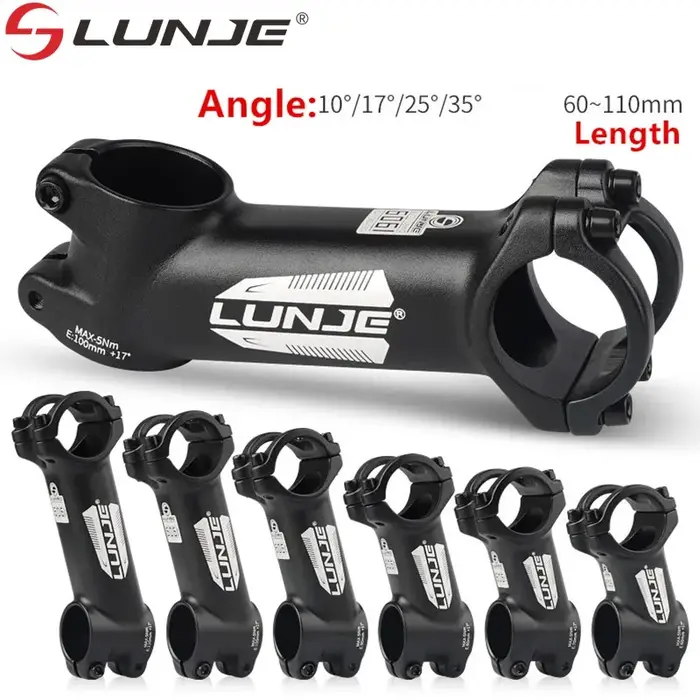 Tige de puissance de vélo ultralégère 10 ° /17 ° /25 ° /35 °   Tige de vélo de route vtt 31.8, tige 