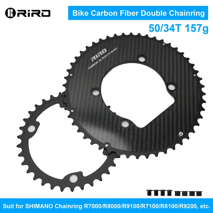 Plateau de pédalier en carbone RIRO 110BCD 11/12S 4 boulons pour vélo de route