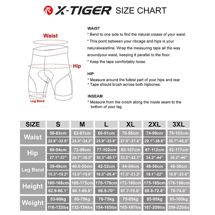 X-TIGER Shorts de Cyclisme Hommes avec Coussin 5D Gel Rembourré, sous Vetement Cycliste VTT Séchage 