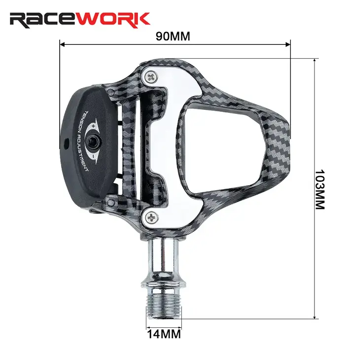Pédales de vélo de route RACEWORK en Fiber de carbone/Nylon avec roulement en céramique