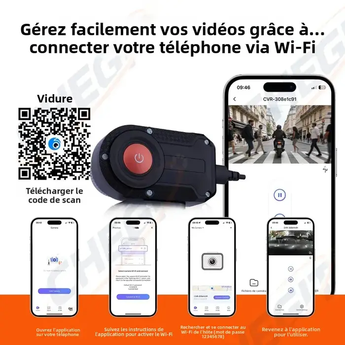 Nouvelle Caméra de Conduite Moto 2K HD IP65 pour Vélo Électrique