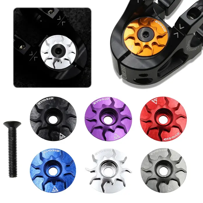 Capuchon de potence de vélo en alliage d'aluminium avec vis