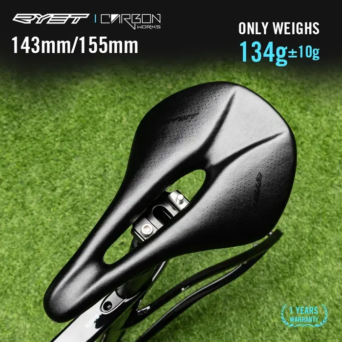 Selle de vélo RYET 143/155MM entièrement en carbone super légère 134g/140g pour route et VTT