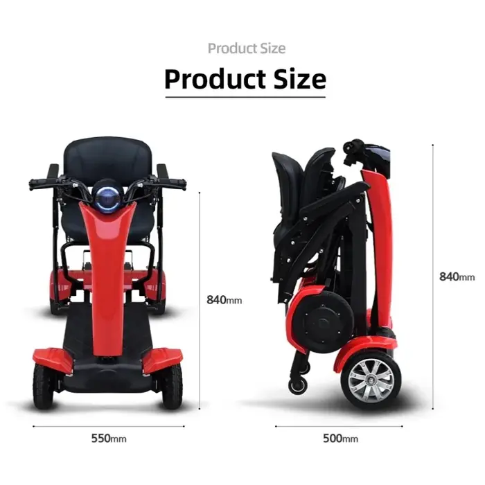 Trottinette Électrique Pliable existent à 4 Roues pour Adulte, avec Siège, 500W, 36V, pour Personnes Âgées, Batterie Parfaite