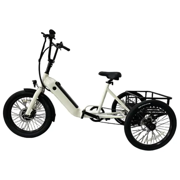 Puissant pliable léger 3 roues Cargo Tricycle électrique gros vélo pour adultes personnes âgées 500W hors route