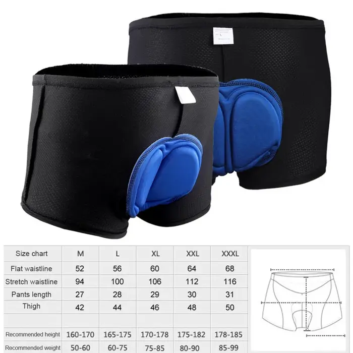 Shorts de cyclisme respirants avec rembourrage 3D