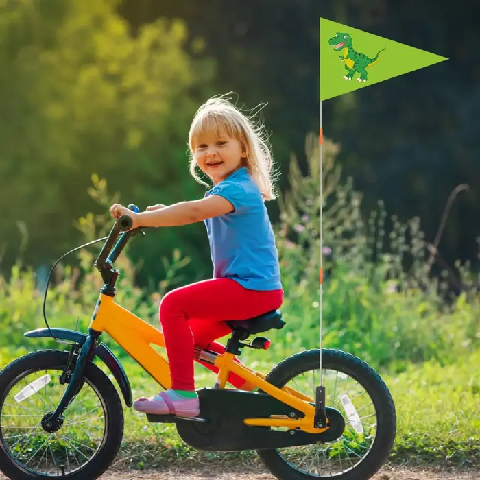 Drapeau avec poteau, drapeaux de sécurité imperméables pour vélo