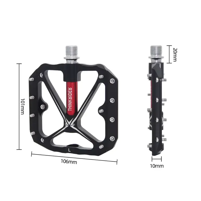 Pédales de vélo ThinkRider en alliage d'aluminium avec 3 roulements scellés et broches antidérapantes pour VTT route BMX et croiseurs