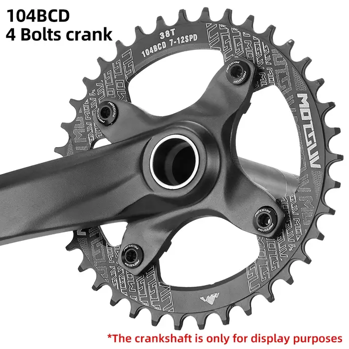 MOTSUV 104BCD vélo forme ronde roue à chaîne large étroite 32T/34T/36T/38T vtt plateau en alliage d'aluminium