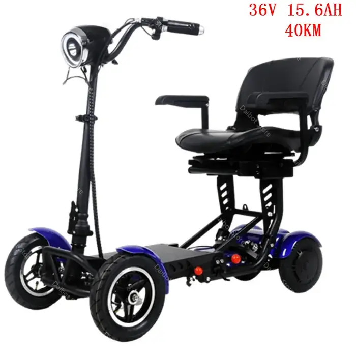 Scooter électrique de voyage léger pour femmes 500W 36V Scooters de mobilité 4 roues pliantes avec accoudoir amovible