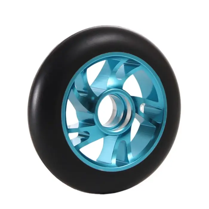 Roues de trottinette professionnelle 100mm en alliage d'aluminium et polyuréthane silencieuses et robustes pour roller patins et Heelys