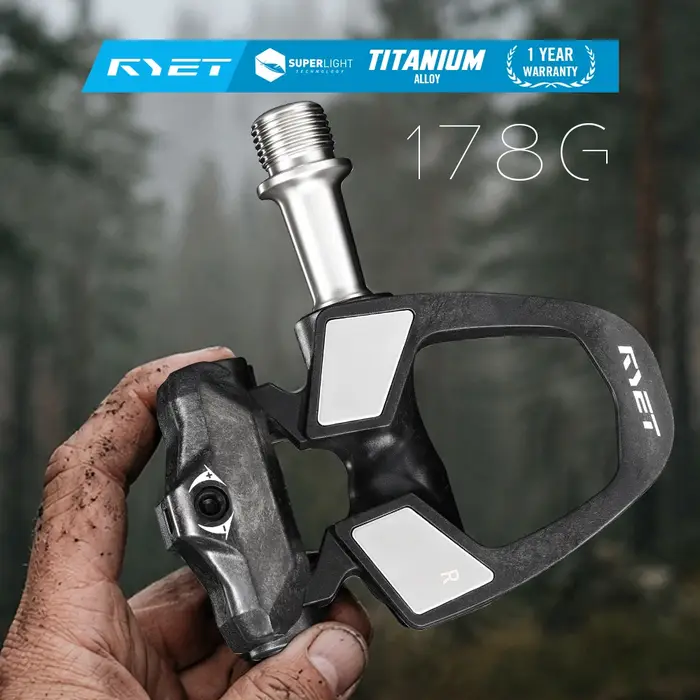 Pédales de vélo de route à clipser en carbone RYET 178g
