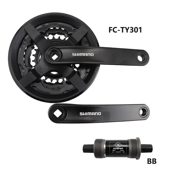 SHIMANO TOURNEY TY FC TY301 pédalier de VTT 42-34-24T 170MM 3X8/7/6 vitesses pièces de vélo de roue à chaîne