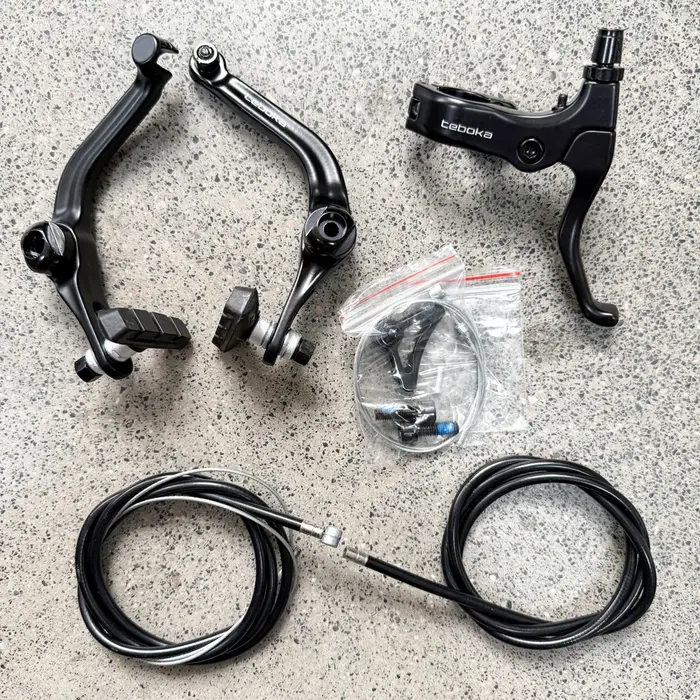TEBOKA BMX jeu de freins arrière de vélo levier de frein droit en alliage d'aluminium avec câbles et plaquettes