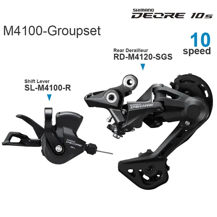 Groupe Shimano Deore M4120 2x10v/11v, levier de vitesses SL-M4100 et dérailleur arrière RD-M5120/RD-