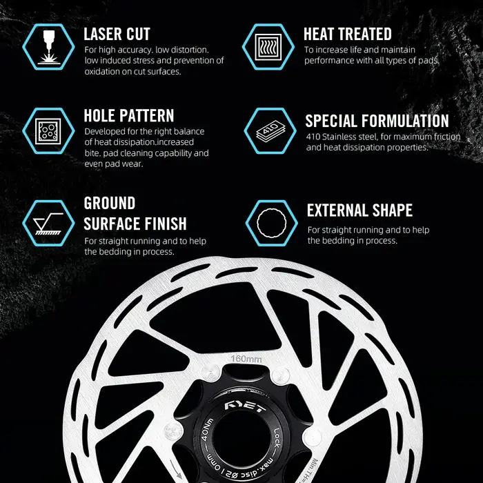 RYET Centerlock Rotor flottant 160 180 200mm-Ice Tech Dissipation thermique VTT descente e-bike frein à disque Anti-déformation silencieux