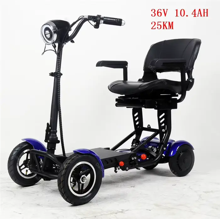 Scooter électrique adulte 500W double moteur 4 roues scooter de mobilité pliable pour personnes âgée