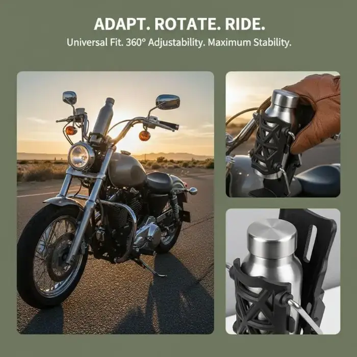 Porte-bidon compact pour vélos et motos avec support stable pour usage occasionnel