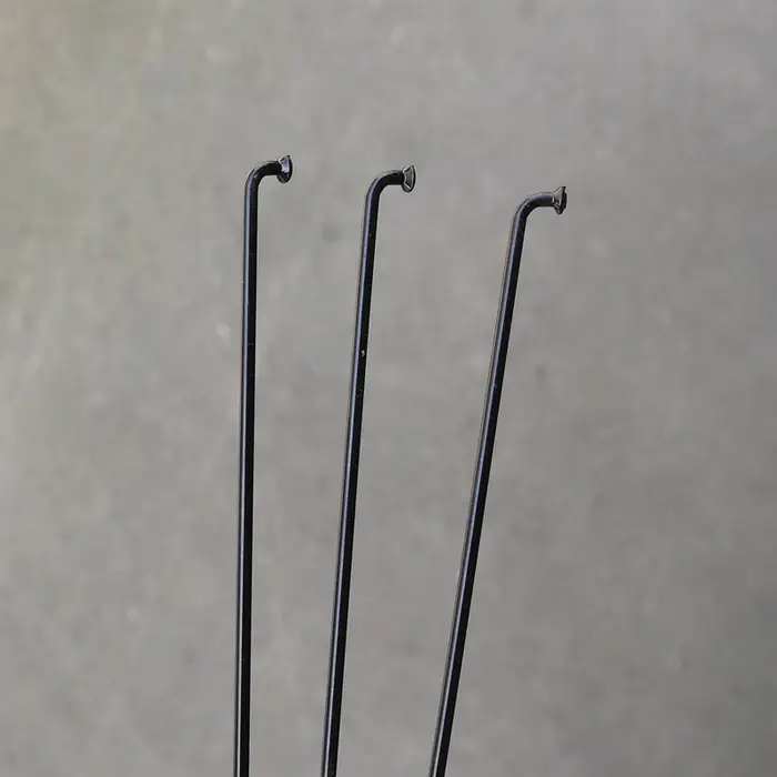Lot de 5 rayons de vélo noirs de 14G de diamètre, 2,0 mm, courbés en J, corps rond, longueur 60-310 