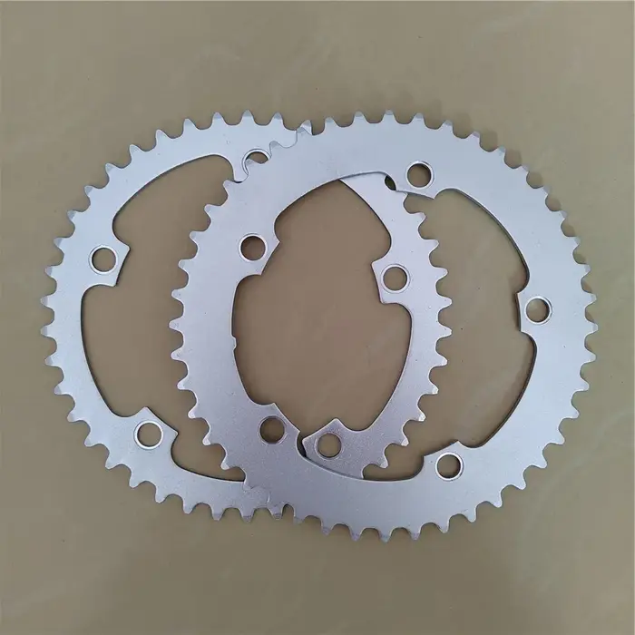 Couronne de roue à chaîne en alliage d'aluminium argenté pour vélo pliant