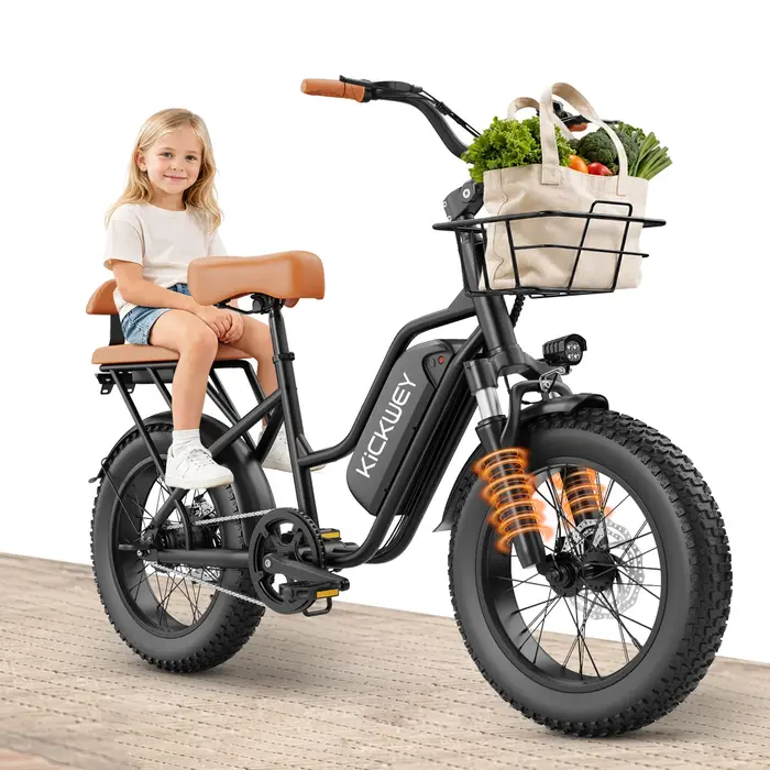 Vélo électrique Kickwey LD20 250W & 1000W 48V 20AH avec pneus larges 20x3 pouces