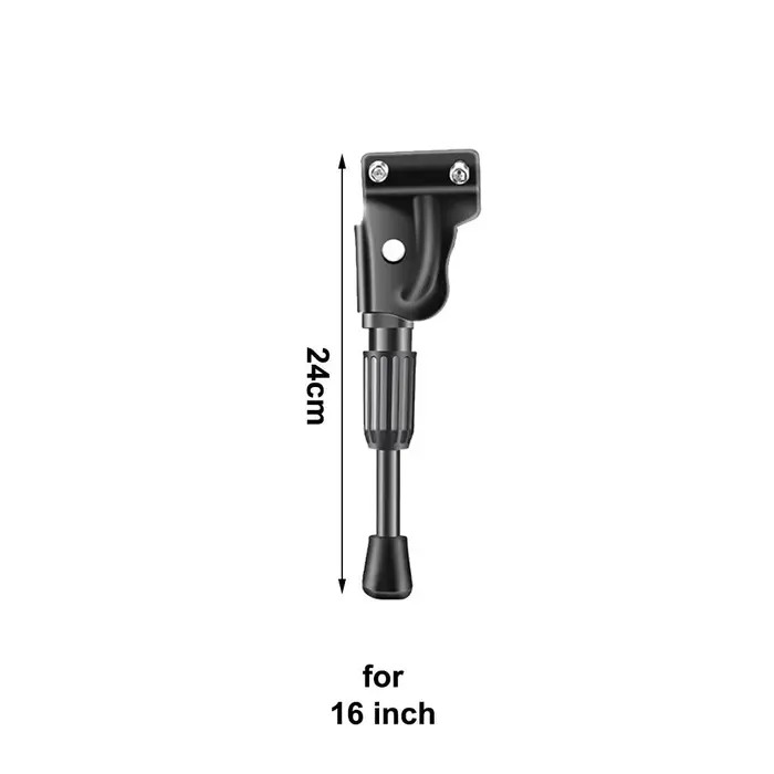 Béquille latérale noire pour VTT, vélo de route et vélo pliant, compatible avec des roues de 12, 14,