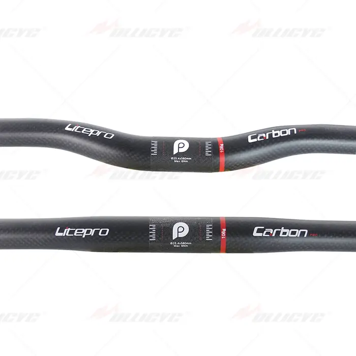 Litepro pliant/BMX 25.4mm 580mm guidon en carbone vtt guidon plat ou montée en Fiber de carbone ultr