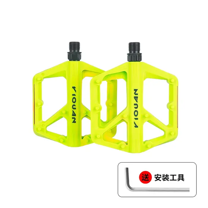 Pédales de vélo plates antidérapantes 9/16' avec roulement en nylon