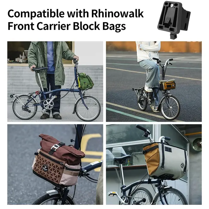Adaptateur de support avant pour vélo Rhinowalk compatible avec les vélos pliants Brompton