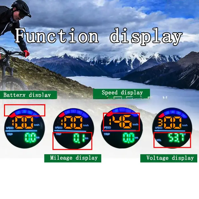 Compteur de vitesse pour trottinette électrique 3/4/6 broches 48V LCD – Affichage numérique du