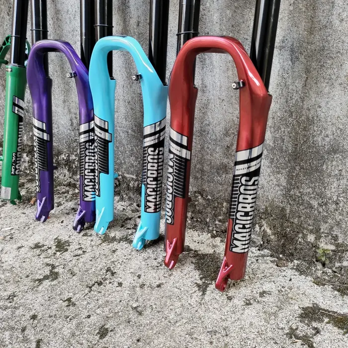 27, 5 pouces VTT Suspension pneumatique vélo fourche avant Double épaule 180mm voyage vélos
