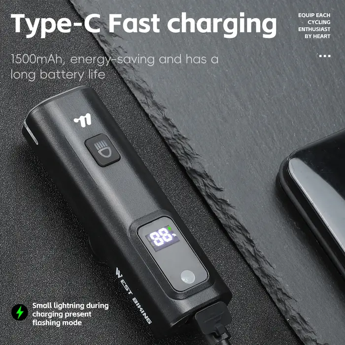 WEST BIKING – phares intelligents à détection de lumière pour vélo