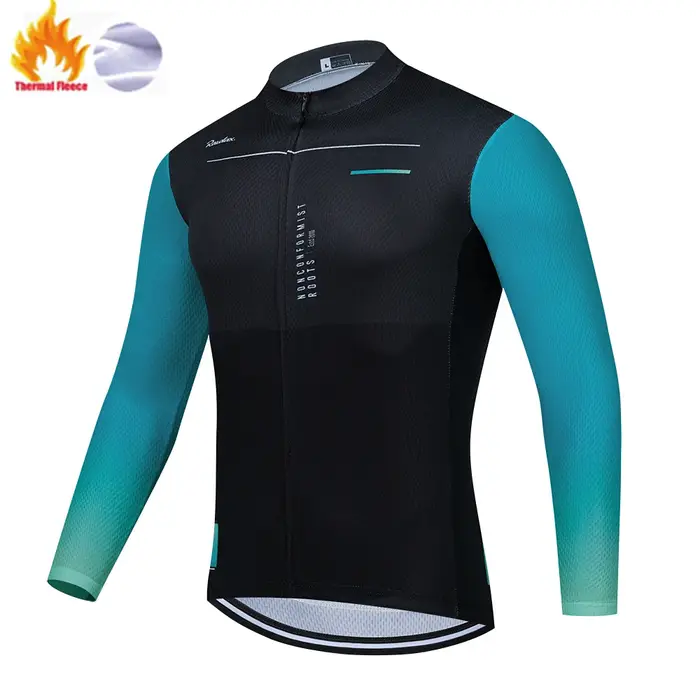 Hommes vestes d'hiver 2025 équipe Raudax hiver vêtements de cyclisme vtt à manches longues maillots 