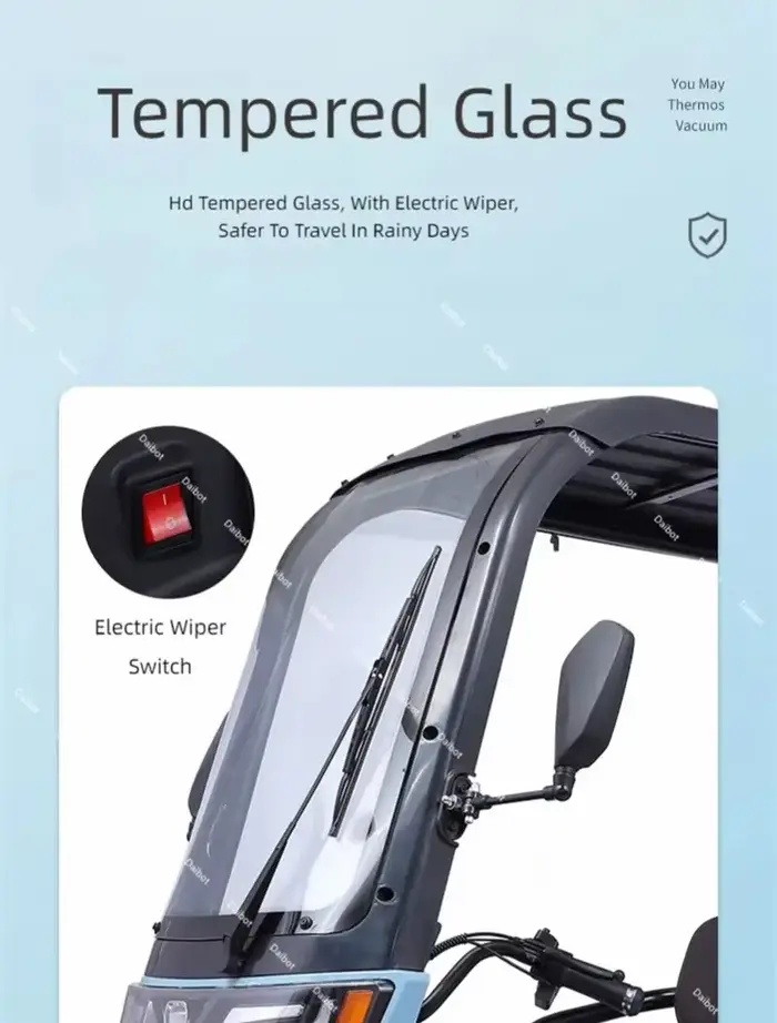 Scooter électrique vélo Parent enfant 3 roues avec toit 3 sièges longue portée 50KM pour adultes femmes 1000w Tricycle