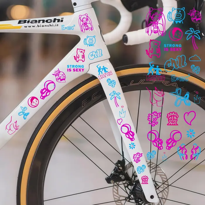 Autocollants de vélo Graffiti colorés, 1 pièce, autocollants réfléchissants imperméables de dessin a