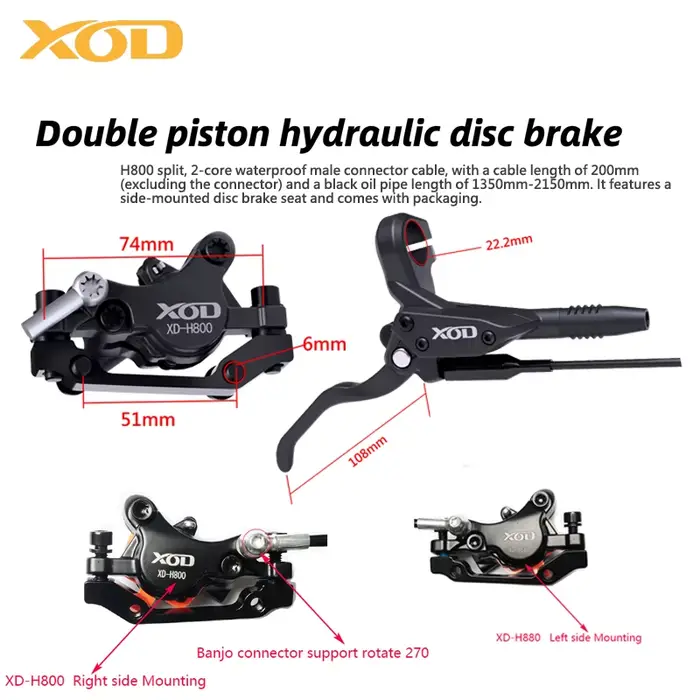 XOD H800/H880 frein à disque hydraulique pour Scooter électrique KUKirin G2 MAX G2 maître plusieurs modèles