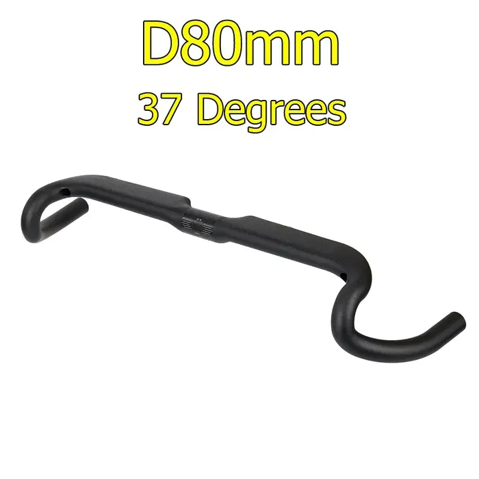 Guidon de vélo de route en carbone mat 37 Degrees Drop 80mm avec câblage entièrement intégré