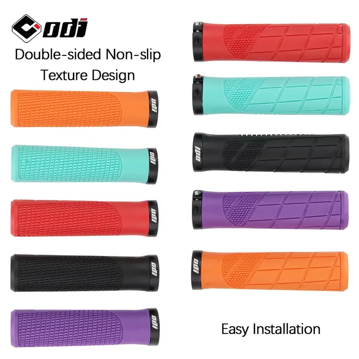 Poignées de guidon en caoutchouc ODI poignée verrouillable pour vtt antichoc antidérapant couverture