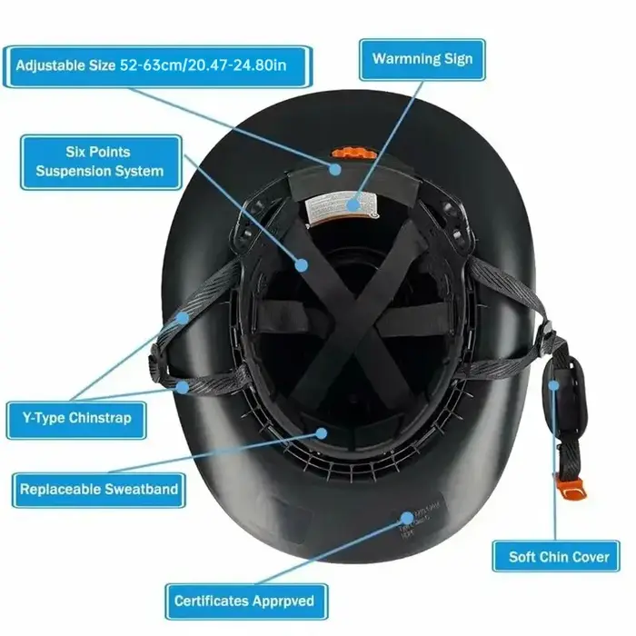Casque de sécurité Cowboy avec lunettes intégrées, casque rigide en HDPE à visière intégrale avec orifice de ventilation pour travaux de construction, secours ferroviaire, conforme à la norme ANSI, ne