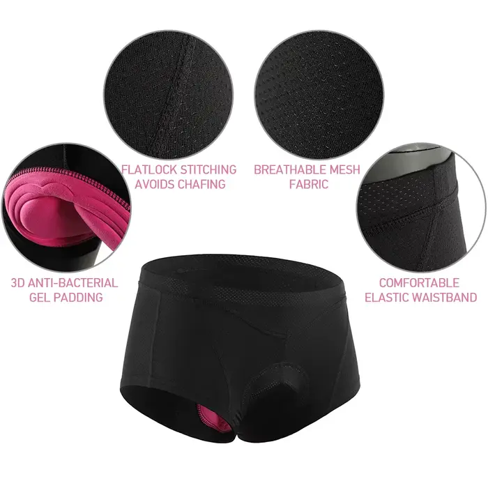 Sous-vêtements de vélo rembourrés en gel 3D pour femmes